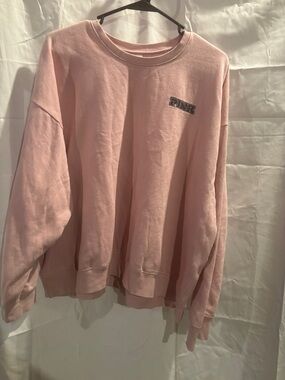PINK Victoria's Secret Men's Crewneck Sweatshirt in Pale Pink